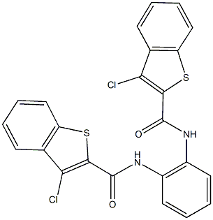 3-chloro-N-(2-{[(3-chloro-1-benzothien-2-yl)carbonyl]amino}phenyl)-1-benzothiophene-2-carboxamide Struktur