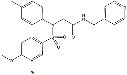 2-{[(3-bromo-4-methoxyphenyl)sulfonyl]-4-methylanilino}-N-(4-pyridinylmethyl)acetamide Struktur