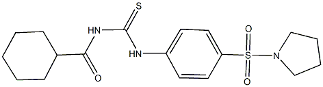 N-(cyclohexylcarbonyl)-N'-[4-(pyrrolidin-1-ylsulfonyl)phenyl]thiourea Struktur