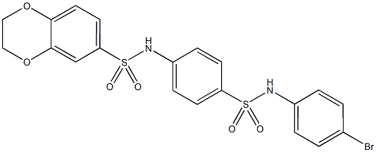 N-{4-[(4-bromoanilino)sulfonyl]phenyl}-2,3-dihydro-1,4-benzodioxine-6-sulfonamide Struktur