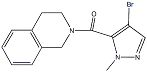 2-[(4-bromo-1-methyl-1H-pyrazol-5-yl)carbonyl]-1,2,3,4-tetrahydroisoquinoline Struktur