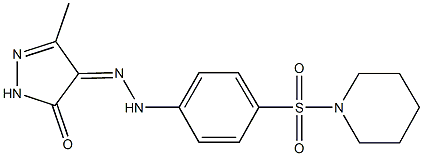 3-methyl-1H-pyrazole-4,5-dione 4-{[4-(piperidin-1-ylsulfonyl)phenyl]hydrazone} Struktur