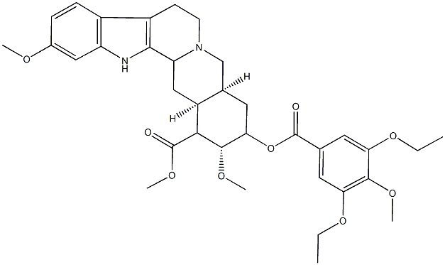 methyl 18-[(3,5-diethoxy-4-methoxybenzoyl)oxy]-11,17-dimethoxyyohimban-16-carboxylate Struktur