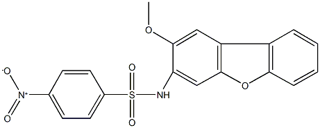 4-nitro-N-(2-methoxydibenzo[b,d]furan-3-yl)benzenesulfonamide Struktur