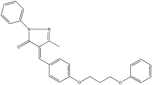 5-methyl-4-[4-(3-phenoxypropoxy)benzylidene]-2-phenyl-2,4-dihydro-3H-pyrazol-3-one Struktur