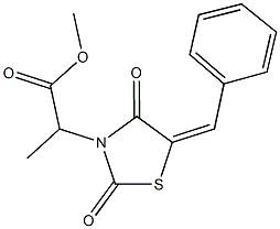 methyl 2-(5-benzylidene-2,4-dioxo-1,3-thiazolidin-3-yl)propanoate Struktur