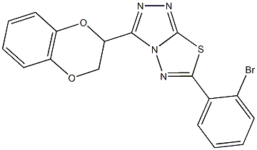 6-(2-bromophenyl)-3-(2,3-dihydro-1,4-benzodioxin-2-yl)[1,2,4]triazolo[3,4-b][1,3,4]thiadiazole Struktur