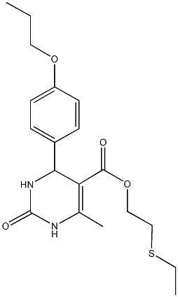 2-(ethylsulfanyl)ethyl 6-methyl-2-oxo-4-[4-(propyloxy)phenyl]-1,2,3,4-tetrahydropyrimidine-5-carboxylate Struktur