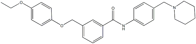 3-[(4-ethoxyphenoxy)methyl]-N-[4-(1-piperidinylmethyl)phenyl]benzamide Struktur