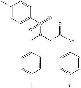 2-{(4-chlorobenzyl)[(4-methylphenyl)sulfonyl]amino}-N-(4-fluorophenyl)acetamide Struktur