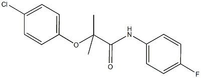 2-(4-chlorophenoxy)-N-(4-fluorophenyl)-2-methylpropanamide Struktur