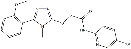 N-(5-bromo-2-pyridinyl)-2-{[5-(2-methoxyphenyl)-4-methyl-4H-1,2,4-triazol-3-yl]sulfanyl}acetamide Struktur