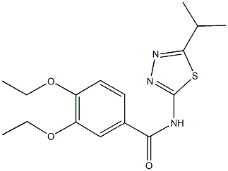 3,4-diethoxy-N-(5-isopropyl-1,3,4-thiadiazol-2-yl)benzamide Struktur