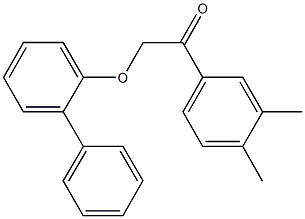 2-([1,1'-biphenyl]-2-yloxy)-1-(3,4-dimethylphenyl)ethanone Struktur