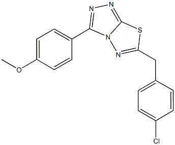 4-[6-(4-chlorobenzyl)[1,2,4]triazolo[3,4-b][1,3,4]thiadiazol-3-yl]phenyl methyl ether Struktur