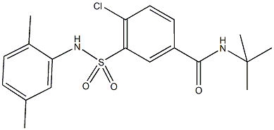 N-(tert-butyl)-4-chloro-3-[(2,5-dimethylanilino)sulfonyl]benzamide Struktur