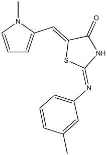 2-[(3-methylphenyl)imino]-5-[(1-methyl-1H-pyrrol-2-yl)methylene]-1,3-thiazolidin-4-one Struktur