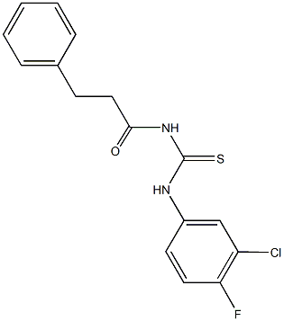 N-(3-chloro-4-fluorophenyl)-N'-(3-phenylpropanoyl)thiourea Struktur