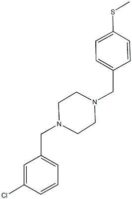 4-{[4-(3-chlorobenzyl)-1-piperazinyl]methyl}phenyl methyl sulfide Struktur