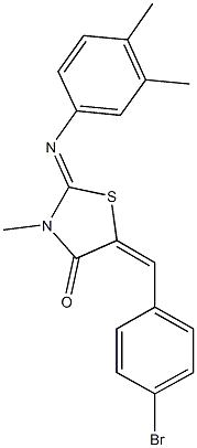 5-(4-bromobenzylidene)-2-[(3,4-dimethylphenyl)imino]-3-methyl-1,3-thiazolidin-4-one Struktur