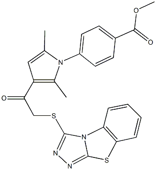 methyl 4-{2,5-dimethyl-3-[([1,2,4]triazolo[3,4-b][1,3]benzothiazol-3-ylsulfanyl)acetyl]-1H-pyrrol-1-yl}benzoate Struktur