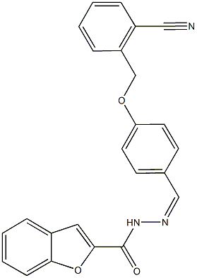 N'-{4-[(2-cyanobenzyl)oxy]benzylidene}-1-benzofuran-2-carbohydrazide Struktur