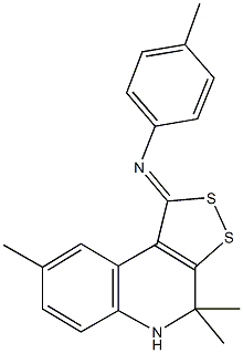 N-(4-methylphenyl)-N-(4,4,8-trimethyl-4,5-dihydro-1H-[1,2]dithiolo[3,4-c]quinolin-1-ylidene)amine Struktur