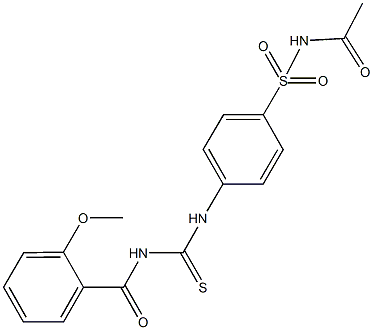 N-acetyl-4-({[(2-methoxybenzoyl)amino]carbothioyl}amino)benzenesulfonamide Struktur