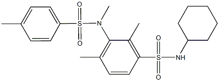 N-cyclohexyl-2,4-dimethyl-3-{methyl[(4-methylphenyl)sulfonyl]amino}benzenesulfonamide Struktur