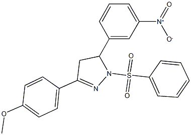 5-{3-nitrophenyl}-3-(4-methoxyphenyl)-1-(phenylsulfonyl)-4,5-dihydro-1H-pyrazole Struktur