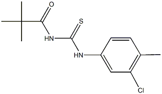 N-(3-chloro-4-methylphenyl)-N'-(2,2-dimethylpropanoyl)thiourea Struktur