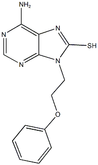 6-amino-9-(2-phenoxyethyl)-9H-purin-8-yl hydrosulfide Struktur