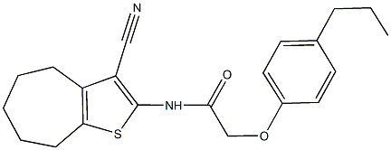 N-(3-cyano-5,6,7,8-tetrahydro-4H-cyclohepta[b]thien-2-yl)-2-(4-propylphenoxy)acetamide Struktur