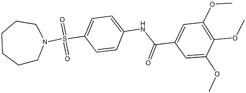 N-[4-(azepan-1-ylsulfonyl)phenyl]-3,4,5-tris(methyloxy)benzamide Struktur