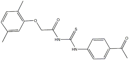 N-(4-acetylphenyl)-N'-[(2,5-dimethylphenoxy)acetyl]thiourea Struktur