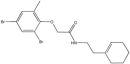 N-[2-(1-cyclohexen-1-yl)ethyl]-2-(2,4-dibromo-6-methylphenoxy)acetamide Struktur