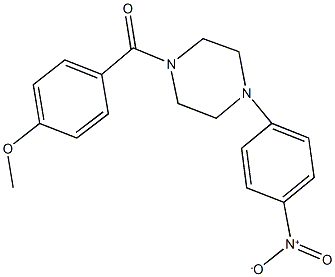 1-{4-nitrophenyl}-4-(4-methoxybenzoyl)piperazine Struktur