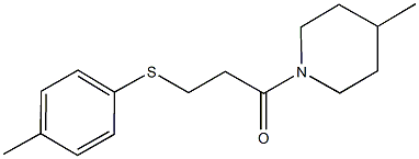 4-methylphenyl 3-(4-methyl-1-piperidinyl)-3-oxopropyl sulfide Struktur