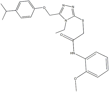 2-({4-ethyl-5-[(4-isopropylphenoxy)methyl]-4H-1,2,4-triazol-3-yl}sulfanyl)-N-(2-methoxyphenyl)acetamide Struktur