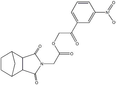 2-{3-nitrophenyl}-2-oxoethyl (3,5-dioxo-4-azatricyclo[5.2.1.0~2,6~]dec-4-yl)acetate Struktur