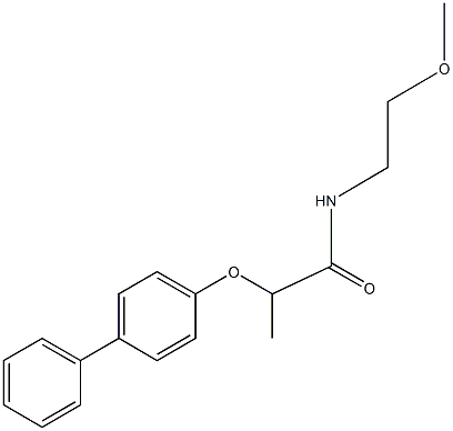 2-([1,1'-biphenyl]-4-yloxy)-N-(2-methoxyethyl)propanamide Struktur