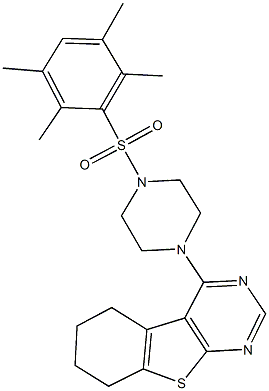 4-{4-[(2,3,5,6-tetramethylphenyl)sulfonyl]piperazin-1-yl}-5,6,7,8-tetrahydro[1]benzothieno[2,3-d]pyrimidine Struktur