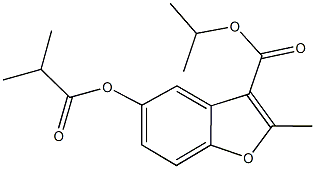 isopropyl 5-(isobutyryloxy)-2-methyl-1-benzofuran-3-carboxylate Struktur