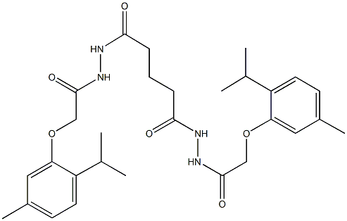 2-(2-isopropyl-5-methylphenoxy)-N'-(5-{2-[(2-isopropyl-5-methylphenoxy)acetyl]hydrazino}-5-oxopentanoyl)acetohydrazide Struktur