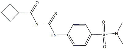 4-({[(cyclobutylcarbonyl)amino]carbothioyl}amino)-N,N-dimethylbenzenesulfonamide Struktur