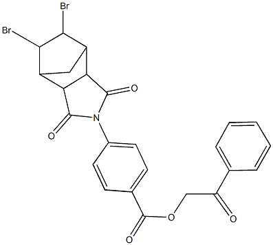 2-oxo-2-phenylethyl 4-(8,9-dibromo-3,5-dioxo-4-azatricyclo[5.2.1.0~2,6~]dec-4-yl)benzoate Struktur