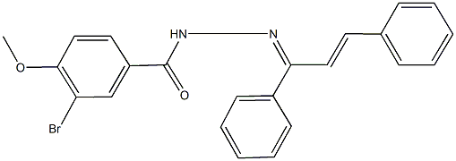 3-bromo-N'-(1,3-diphenylprop-2-enylidene)-4-methoxybenzohydrazide Struktur