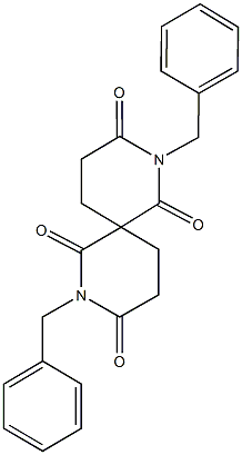 2,8-dibenzyl-2,8-diazaspiro[5.5]undecane-1,3,7,9-tetrone Struktur