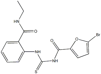 2-({[(5-bromo-2-furoyl)amino]carbothioyl}amino)-N-ethylbenzamide Struktur