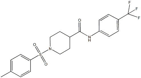 1-[(4-methylphenyl)sulfonyl]-N-[4-(trifluoromethyl)phenyl]-4-piperidinecarboxamide Struktur